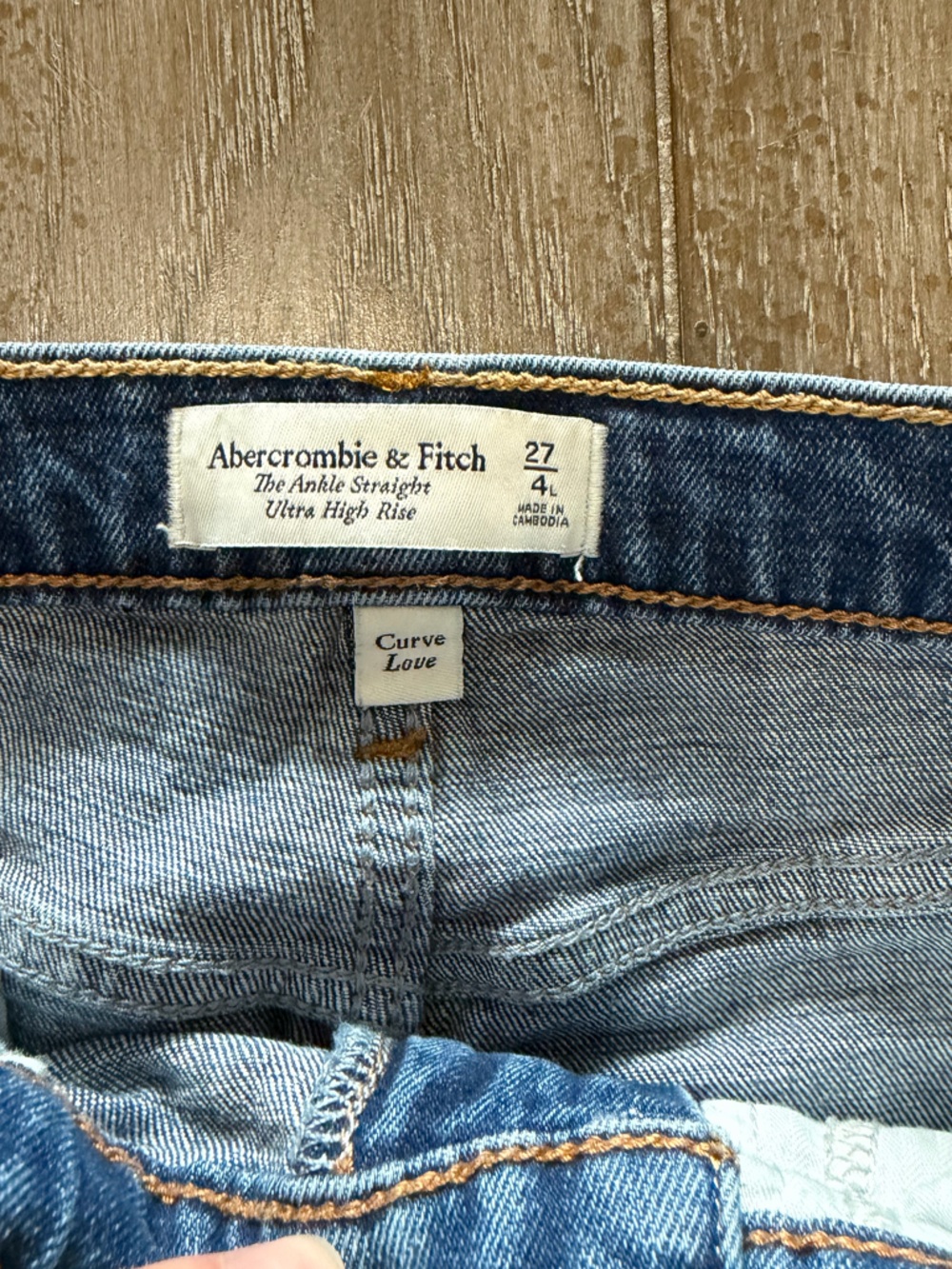 Abercrombie High-Rise Distressed Straight-Leg Jeans - Blue - Picture 3 of 9